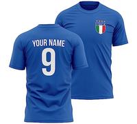 Personalised Italia Football Shirt Mens Custom Name and Number Printed Italy Retro Badge Italian Fans, 3XL, Royal