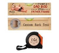 Personalised It's Not A Dad BOD Its A Father Figure Bottle Opener and Tape Measure Custom Text Engraved Tape Measuring Fathers Day Birthday Xmas Decor Gift for Dad Grandpa (Style 19)