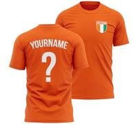 Personalised Ivory Coast T Shirt for Men Custom Name and Number Football Africa Nation Supporters Soccer Tee, L, Orange