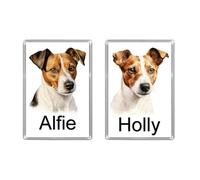 Personalised JACK RUSSELL TERRIER JUMBO FRIDGE MAGNET - TWO DESIGNS AVAILABLE - Overall Size 9.7cm by 6.7cm