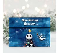 Personalised Jack Skellington, Nightmare Before Christmas Money & Voucher Wallet for Cash and high Street Gift Cards.