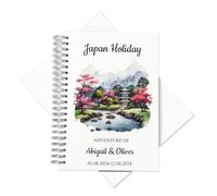 Personalised Japan Holiday Memory Scrapbook Journal Photo Albums (Cherry blossom tree garden, A4 Portrait)