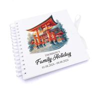 Personalised Japan Holiday Memory Scrapbook Journal Photo Albums (Fushimi Inari Shrine, 8 x 8 Inches)