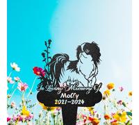 Personalised Japanese Chin Dog Grave Marker, Custom Dog Memorial Metal Garden Sign, Pet Tombstone Outdoor, Yard Decor, Pet Cemetery Marker, Pet Memorial Plaque, Pet Tribute