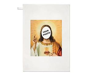 Personalised Jesus Cut Out Tea Towel Dish Cloth