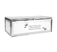 Personalised Jewellery Box - Engraved - Butterflies Design - Mirrored Box