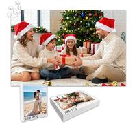 Personalised Jigsaw Puzzle-70/300/500/1000 Custom Photo Puzzle with Wood,Personalised Gifts for Christmas,Valentine's Day,Birthday,Anniversary (Christmas)