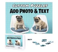 Personalised Jigsaw Puzzle Add 1 to 10 Photos Custom Wooden Puzzles 300, 500, 1000 Pieces Customised Picture Name Text Puzzle Frames Birthday, Wedding, Graduation, Festivals for Women Men, 300 pcs