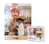 Personalised Jigsaw Puzzle, Jigsaw Puzzles for Adults 1000/500/300 Pieces Custom Photo Puzzle Wooden Puzzles Make Your Own Custom Jigsaw Puzzle for Family, Valentine's Day Gift (Vertical-500pc)