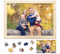 Personalised Jigsaw Puzzles for Adults 200 Pieces,25x35cm Wooden Custom Puzzle with Burlywood Frame,Birthday Gifts for Mom,Personalised Puzzles Gifts for Family,Friend,Pet,Wedding,Graduation Gift