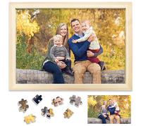 Personalised Jigsaw Puzzles for Adults 70 Pieces,15x20cm Wooden Custom Puzzle with Burlywood Frame,Birthday Gifts for Mom,Personalised Puzzles Gifts for Family,Friend,Pet,Wedding,Graduation Gift