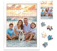 Personalised Jigsaw Puzzles with White Frame,35 Pieces Jigsaw Puzzles for Adults,10x15cm Wooden Custom Puzzle from Photo,Personalised Memorial Gifts for Family,Friend,Pet,Wedding,Birthday,Graduation