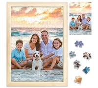 Personalised Jigsaw Puzzles with Wood Frame,200 Pieces Jigsaw Puzzles for Adults,25x35cm Wooden Custom Puzzle from Photo,Personalised Memorial Gifts for Family,Friend,Pet,Wedding,Birthday,Graduation