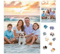 Personalised Jigsaw Puzzles with Your Photo,500 Pieces Jigsaw Puzzles for Adults,38x52cm Wooden Custom Puzzle,Personalised Memorial Gifts for Family,Friend,Pet,Wedding,Birthday,Graduation