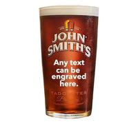 Personalised John Smith's Glass Pint Beer Lager Glass Engraved with Any Message or Name | Gift for Birthday, Father's Day,