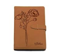 Personalised Journal Notebook Gifts for Women Men Diary Notebook Diary Business Diary Note Book Custom Gift for Him Her A5 PU Leather Notebook Stationary Gifts for Birthday Christmas(Brown Design 3)
