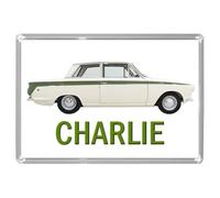 Personalised JUMBO FRIDGE MAGNET for FORD CORTINA MARK 1 Classic Saloon Racing Car Enthusiasts (Overall Size 9.7cm by 6.7cm)