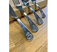 Personalised Jungle Animal Cutlery Set - Kids Engraved Silverware