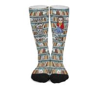 Personalised Just A Girl Who Loves Books Socks Custom Name Portrait Reading Girl Sock Funny Sock For Book Lovers Bookish Bookworm Reading Socks Gift For Women Reader Birthday Xmas (style 11)