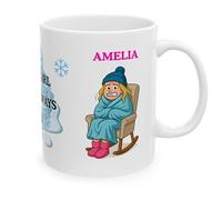 Personalised Just A Girl Who's Always Cold Winter Design Ceramic Coffee Mug, 11 oz, White