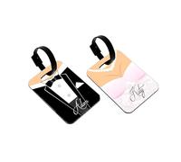 Personalised Just Married Tux & Wedding Dress Design Set Luggage Tags