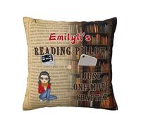 Personalised Just One More Chapter Pillow Covers Custom Name Portrait Reading Themed Pillowcase For Sofa Bed Office Gifts For Women Book Lovers Reader Bookish Xmas Birthday (style 6)