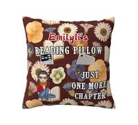 Personalised Just One More Chapter Pillow Covers Custom Name Portrait Reading Themed Pillowcase For Sofa Bed Office Gifts For Women Book Lovers Reader Bookish Xmas Birthday (style 7)