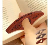 Personalised Just One More Page Book Page Holder Custom Name Wooden Thumb Page Spreader Holder for One-Handed Reading Funny Reader Gift for Bookish Book Lover Birthday Xmas (Style 14)