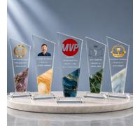 Personalised K9 Crystal Trophy Custom Crystal Awards with Text Logo Photo | Premium Glass Keepsake for Employee Recognition, Retirement, Corporate Recognition, Competition, Boss, Teacher, Parents