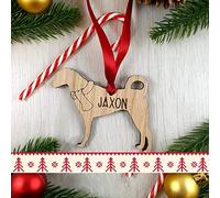 Personalised Kangal Dog Decoration Oak Wood Bauble - Christmas Tree gift Pet Xmas