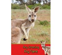 Personalised Kangaroo Greeting Card (Birthday, Mothers Day, Fathers Day, Christmas, Blank) - Custom Card for Him Her Male Female Family Kids