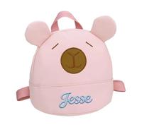 Personalised Kapibala Toddler Backpack - Custom Embroidered Name Kids Backpack, Small School Backpack & Nursery Bag for Boys & Girls, Perfect Back to School Gift (Pink)