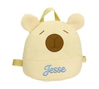Personalised Kapibala Toddler Backpack - Custom Embroidered Name Kids Backpack, Small School Backpack & Nursery Bag for Boys & Girls, Perfect Back to School Gift (Yellow)