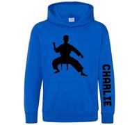 Personalised Karate Boys Hoodie Custom Name Sleeve Print Kids Hooded Top