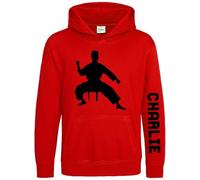 Personalised Karate Boys Hoodie Custom Name Sleeve Print Kids Hooded Top