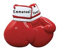 Personalised Karate Ornament 2025 - Fast & Free 24h Customisation - Sport Christmas Ornaments for Tree - Custom Gift Wrapped Black Belt Keepsake for Martial Artists (Boxing Gloves)