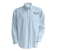 Personalised Kariban Embroidered Men's Long-Sleeved Oxford Shirt Office Uniform