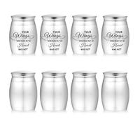 Personalised Keepsake Urns for Human or Pet Ashes, 4 Piece Silver Memorial Cremation Urn Set with Individual Velvet Bags, Custom Engraved Ashes Holder