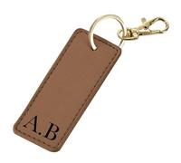 Personalised Key Ring, Monogrammed Keyring, Custom Initials, Keychain, Faux Leather, Mother's Day, Father's Day, New Car Keys, House Keys (TAN)