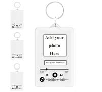 Personalised Keychain, Custom Acrylic Song Album Cover with Photo, Customized Double Sided Acrylic Personalised Photo Text Music Player Keyring, Unique Gifts for Music Lover (C)