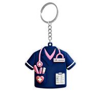Personalised Keyring Acrylic Nurse Keychain Custom Keyring with Name Bulk Valentines Day Gifts for Nurse Appreciation Gifts for Women Thank You Gift for Nurses W raduation Coworkers 7cm