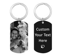 Personalised Keyring, Custom Keychain, No Fading Personalised Photo Keyring Double Sided, Custom Keyrings With Picture, Make Your Own Keyrings & Keychains Gift for Women Men Dad Mum Couple (Style 0)