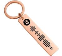 Personalised Keyring Gift, Custom Spotify Keychain - Stainless Steel Scannable Music Code Keyring - Personalized Song Gift for Him, Her, Couples, Best Friends - Minimalist Music Keepsake (Rose Gold)
