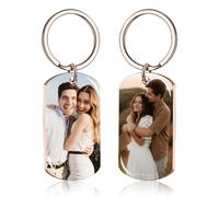 Personalised Keyring Photo - Custom Double-Sided Photo & Engraved Text Options, Memorial Gifts for Men & Women, Ideal for Birthdays, Valentine’s Day & Anniversaries (Rose Gold)