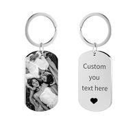 Personalised Keyring with Photo Custom Keychian with Text Engraved Keyring Gift for Birthdays, Mother's Day, Father's Day, Anniversaries,Christmas