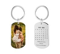 Personalised Keyring with Photo Custom Keychian with Text Engraved Keyring Gift for Birthdays, Mother's Day, Father's Day, Anniversaries,Christmas