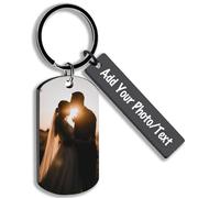 Personalised Keyrings Custom Keychain,Personalised Photo Printed Text Artwork Engraved Keepsakes Keyring Custom Made Premium Gift For Fathers Day Mothers Day Gift