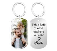 Personalised Keyrings, Drive Safe Keyring,Photo Keyrings|Car Key Ring - I Need You Here| Personalised Keychain Gifts for Him Husband Dad