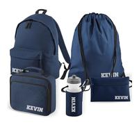 Personalised Kids Backpack 5 Piece Set for School Kit with Custom Name & Initial Rucksack Lunch Bag, PE Bag, Pencil Case & Water Bottle Ideal for Children, Girls And Boys Starting Primary School