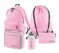 Personalised Kids Backpack 5 Piece Set for School Kit with Custom Name & Initial Rucksack Lunch Bag, PE Bag, Pencil Case & Water Bottle Ideal for Children, Girls And Boys Starting Primary School